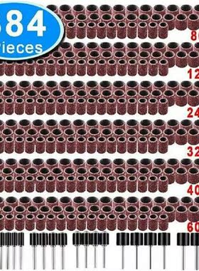 384 Pcs Drum Sanding Kit Fits for Dremel Includes Rubber