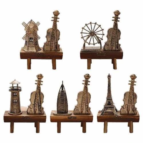 Wooden Model Crafts Ornament Retro Style for Tabletop