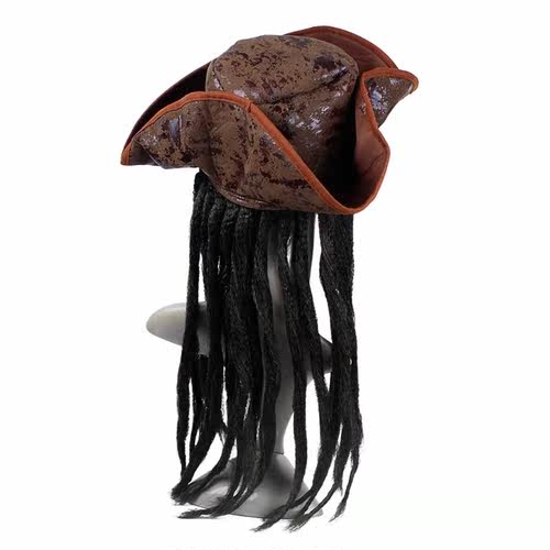 Halloween Pirate Captain Hat Party Costume Headgear Braids
