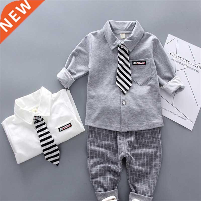Infant man Tie Shirt Pants 2Pcs/Set 2022 Autumn Children&