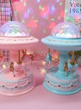 Projection Music Box Carousel Luminous Music Box Child