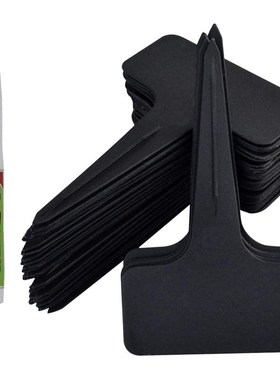 101Pcs/Set Black Plant Labels Water T-Types Plant Tag Reusab