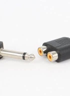 Mono 2poles Jack 6.35mm to 2xRCA Jack Audio Converter Double