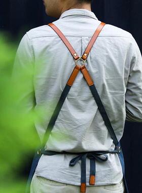 1Pc Cowboy Apron Barista Milk Tea Barber Shop Painting Oil W