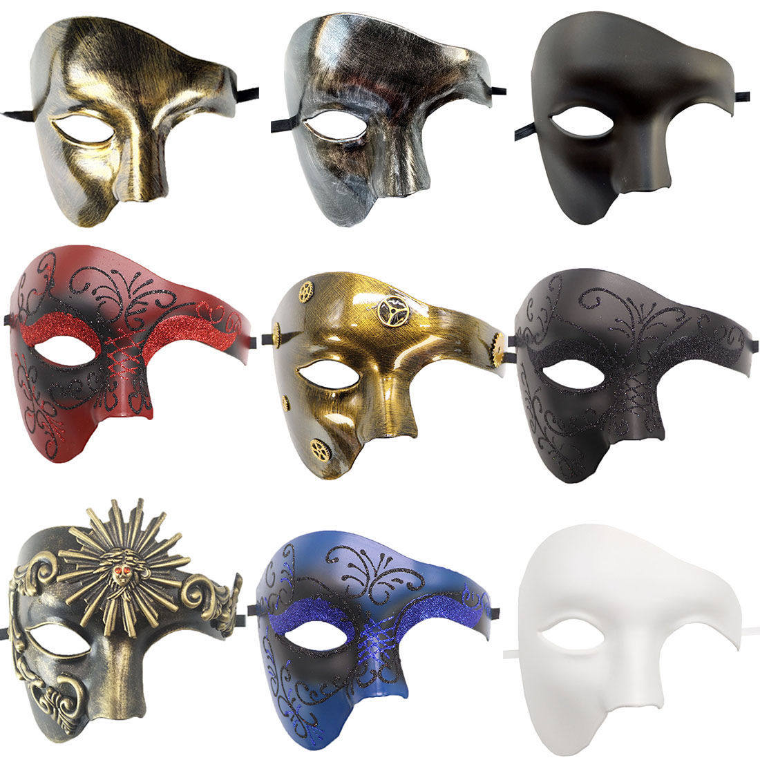 金属面具万圣节威尼斯化装舞会派对狂欢节复活节半脸神秘歌剧魅影