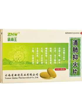 【镇南王】清肺抑火片0.6g*24片/盒咽喉肿痛牙齿疼痛肺热咳嗽咳嗽