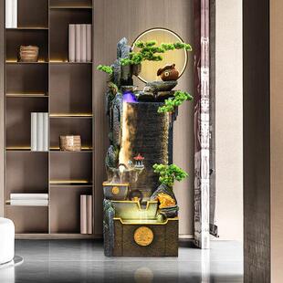 日进斗金招财风水轮假山喷泉流水摆件办公室电视柜旁乔迁开业送礼