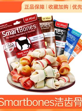 SmartBones进口食用狗狗磨牙棒低盐牛肉味清洁口腔预防牙结石MINI