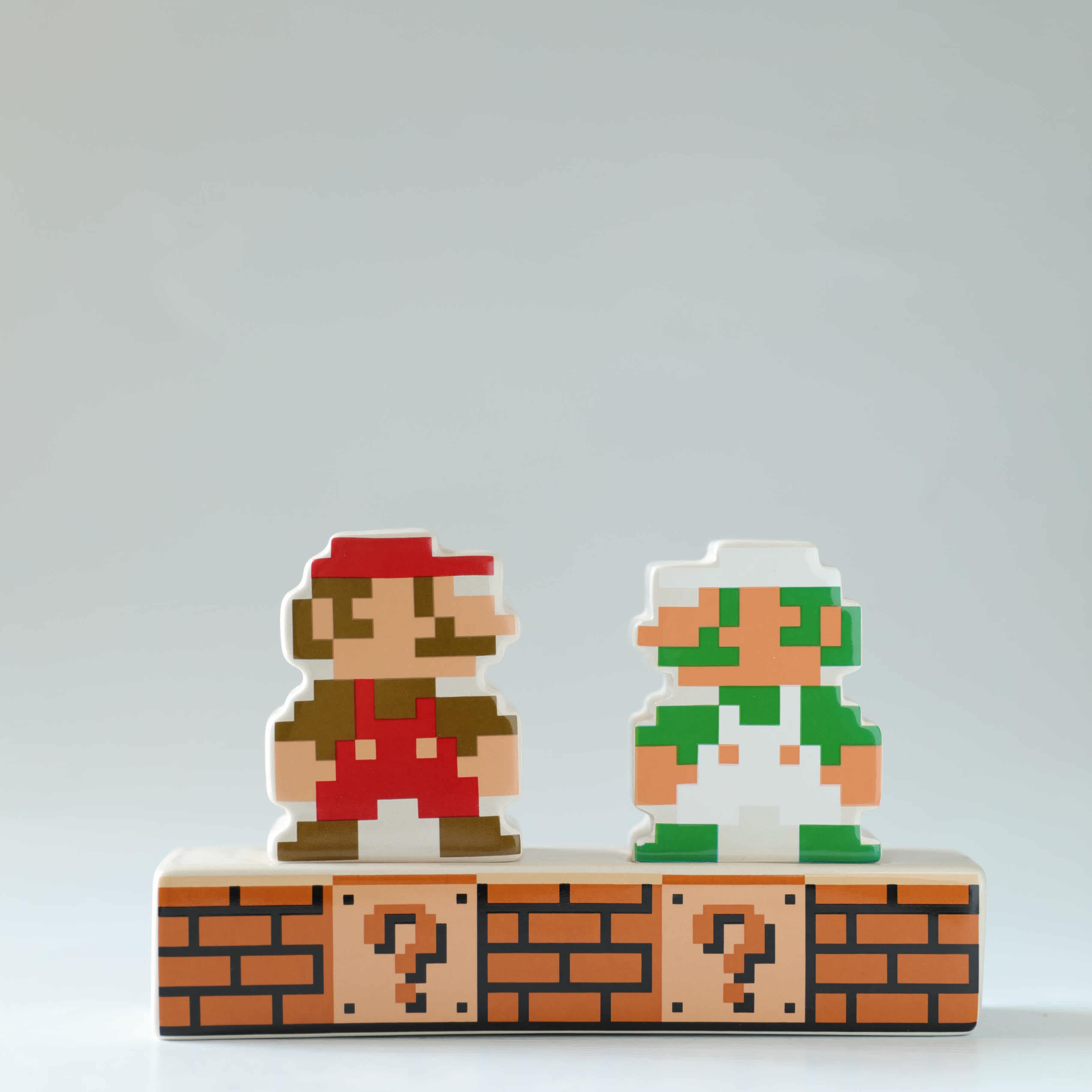 muse garden 马里奥和路易吉 好基友像素超级玛丽双面图案胡椒瓶