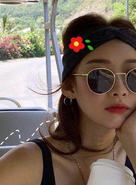 复古椭圆小框墨镜女高级感