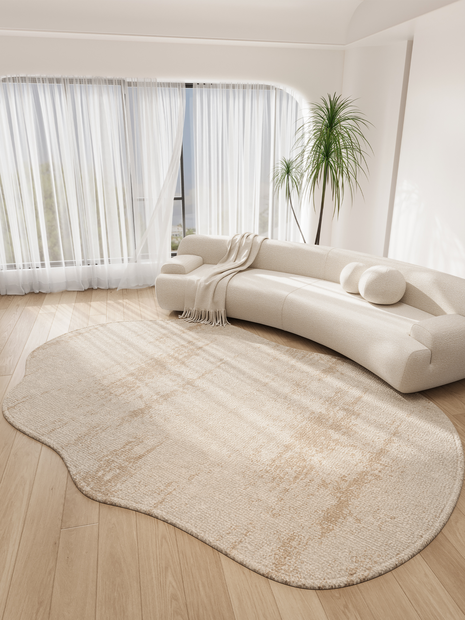 异形地毯客厅2025新款轻奢高级卧室床边毯免打理不规则家用地垫