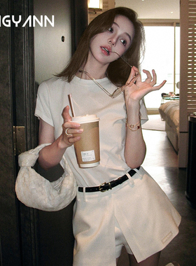 【纯白之年】Magyann设计师原创2025夏通勤休闲高腰A字裙分层裙裤