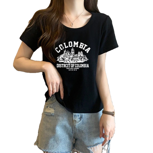 大码纯棉正肩短袖t恤女2026夏季胖妹妹显瘦遮肉不规则U领别致上衣