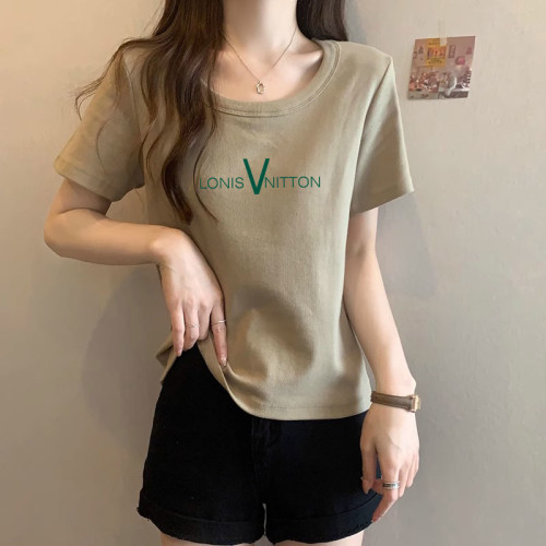 大码女装遮肚子显瘦胖mm短袖t恤打底衫夏季宽松百搭纯棉正肩上衣