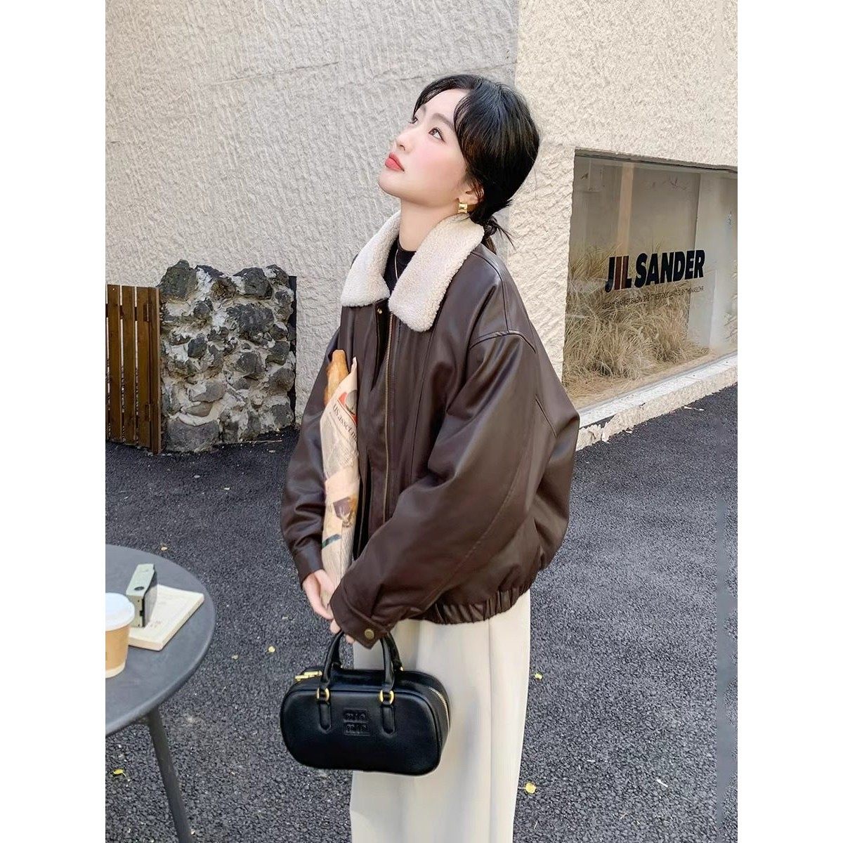 覆古短款皮毛一体羽绒服女冬季羊羔毛拼接翻领保暖PU皮衣夹克外套,女装/女士精品,羽绒服,淘宝优惠券,粉丝福利购,淘宝优惠卷