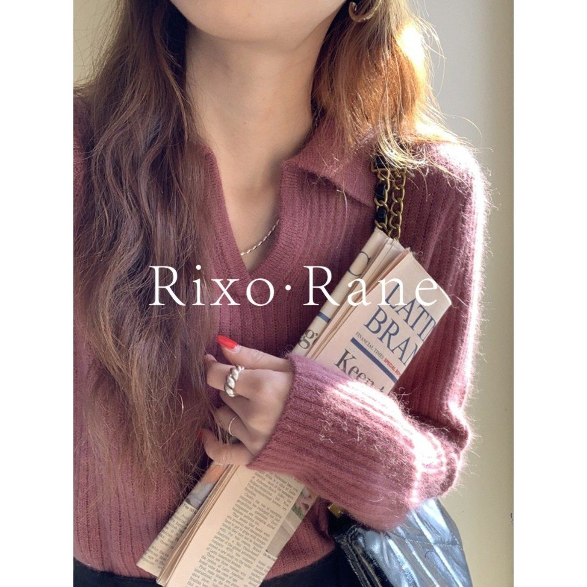 法国Rixo Rane 宝藏推荐⭐覆古polo领针织衫女毛衣内搭打底衫上衣,女装/女士精品,大码内搭,淘宝优惠券,粉丝福利购,淘宝优惠卷