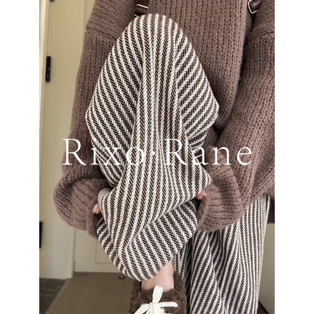 法国Rixo Rane 竖条纹毛呢裤子女高腰休闲覆古直筒慵懒拖地阔腿裤,女装/女士精品,大码裤装,淘宝优惠券,粉丝福利购,淘宝优惠卷