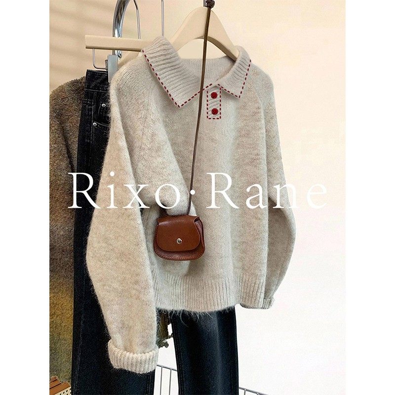 法国Rixo Rane 收腰显瘦?法式polo领套头软糯慵懒风针织衫毛衣女,女装/女士精品,大码内搭,淘宝优惠券,粉丝福利购,淘宝优惠卷