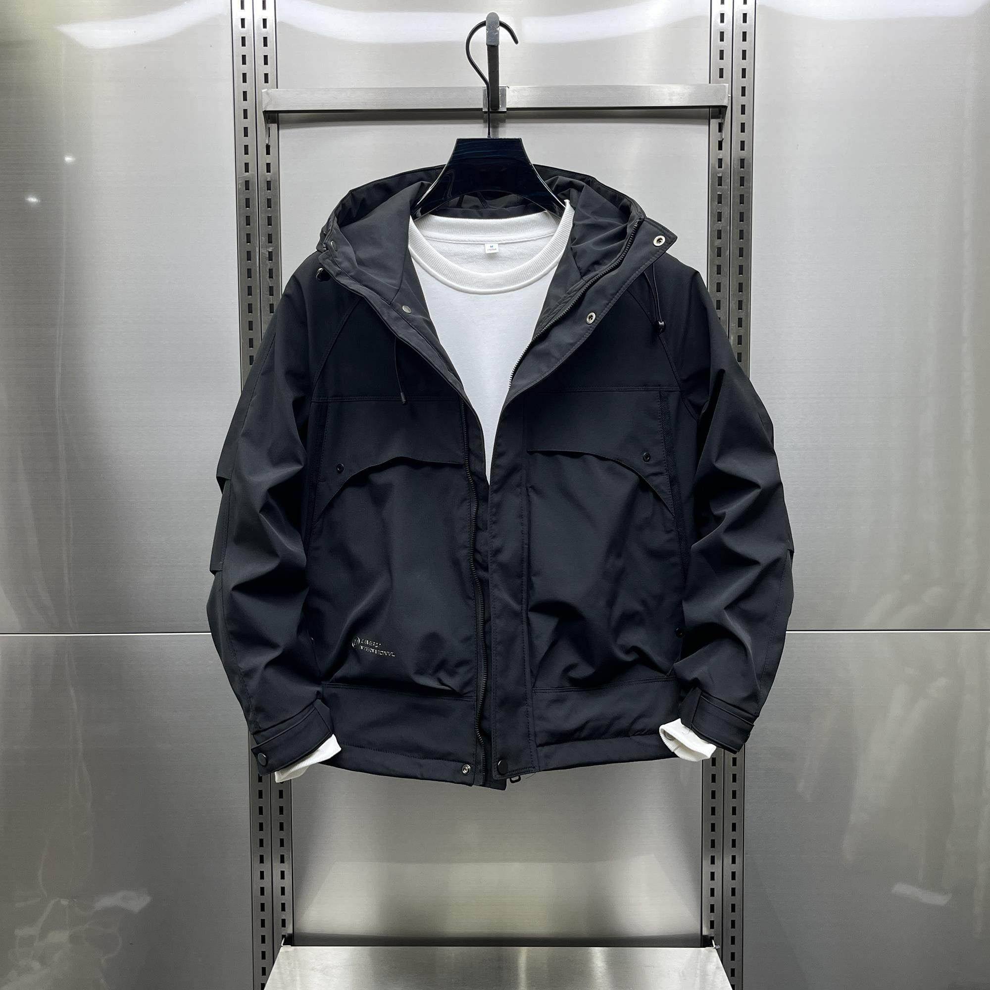 代购冬季宽松二棉冲锋衣夹克男韩版工装简约连帽外套青年痞帅棉衣,男装,夹克,淘宝优惠券,粉丝福利购,淘宝优惠卷