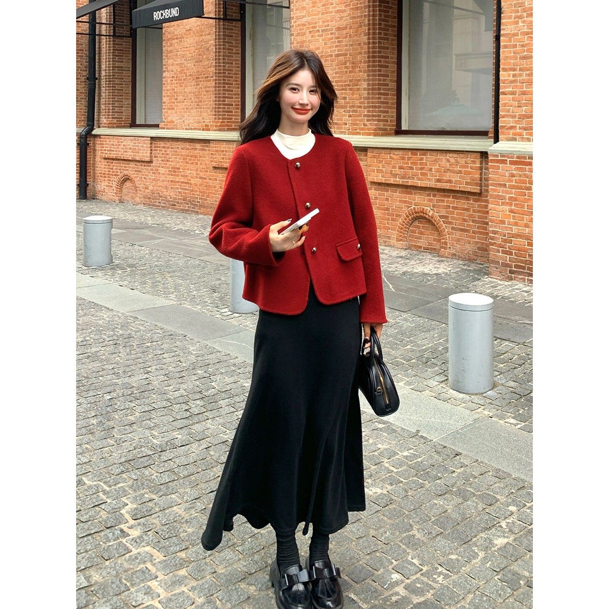 小香风红色毛呢外套女秋冬双排扣高级感韩版新娘结婚订婚回门上衣,女装/女士精品,毛呢外套,淘宝优惠券,粉丝福利购,淘宝优惠卷