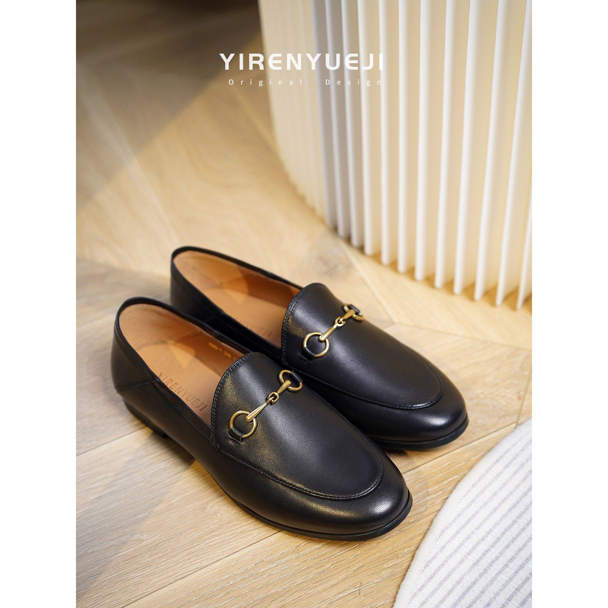 超软小羊皮马衔扣乐福鞋女款2025年新款圆头真皮一脚蹬平底单鞋女,女鞋,浅口单鞋,淘宝优惠券,粉丝福利购,淘宝优惠卷