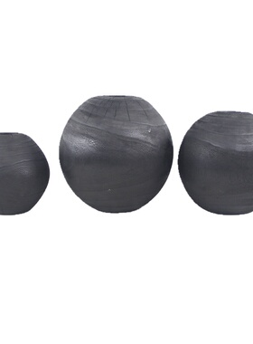 厂家销售手制木质工艺黑色碳化花瓶花桶桌面装饰酒店别墅家居摆件