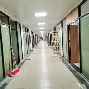 办公室玻璃隔断墙铝合金磨砂玻璃隔断写字楼室内屏风间隔工厂直销