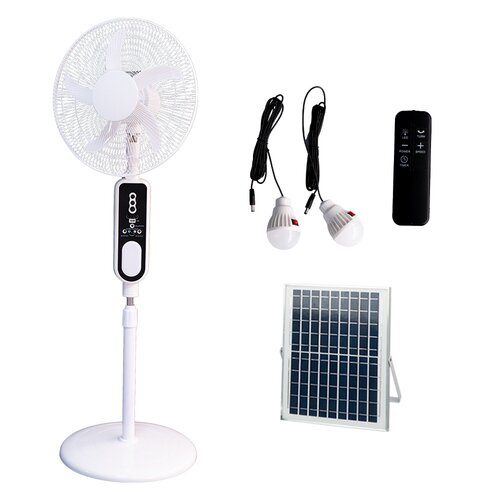 跨境太阳能电风扇家用遥控三档风速充电带灯夜灯solar fan