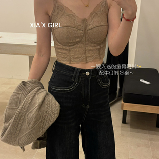 XIA夏夏-小吊带女绝美内搭聚拢固定杯打底高级感美背内衣HS35619