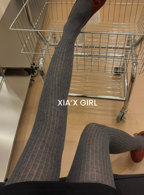 XIA夏夏-透好韩啊显瘦气质千金感灰色连裤袜竖条打底裤袜子FC2601