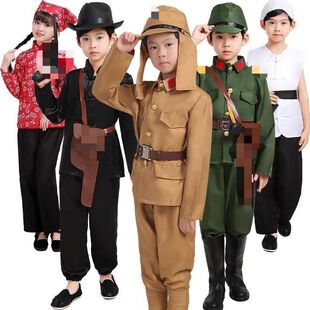 成人国军儿童士兵男女演出服军装拍摄国民舞台表演服装套装刁德一