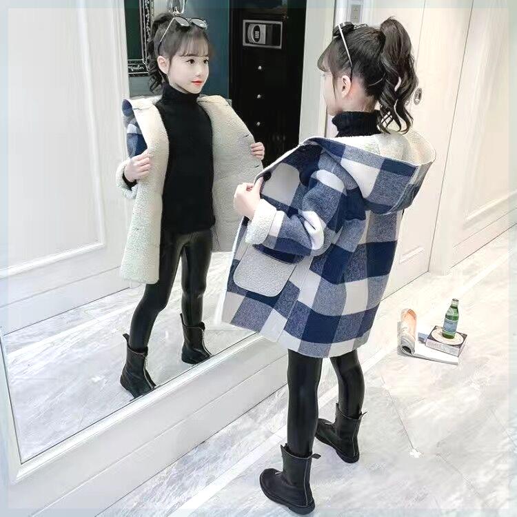 女童毛呢外套2024新款秋冬中大童呢子大衣儿童冬装小女孩外衣潮