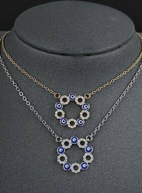 shein货源时尚个性滴胶恶魔之眼女士项链小红书推荐明星同款x7374