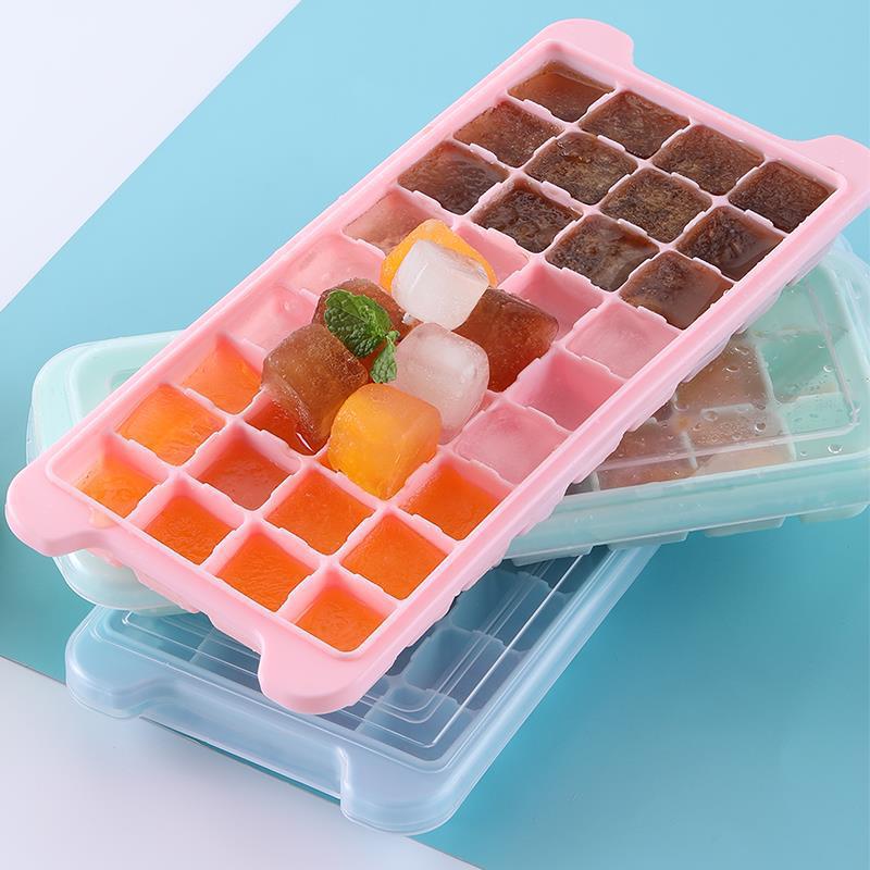 硅胶冰格制冰盒冻冰块模具带盖家用制冰冰箱速冻器