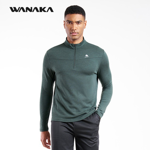 T恤秋冬260gsm户外徒步休闲半拉链上衣 长袖 WANAKA 美利奴羊毛男士