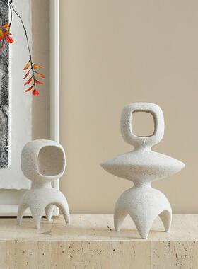 现代简约方形陶瓷几何装饰品销售办公室样板房书房桌面软装饰品马