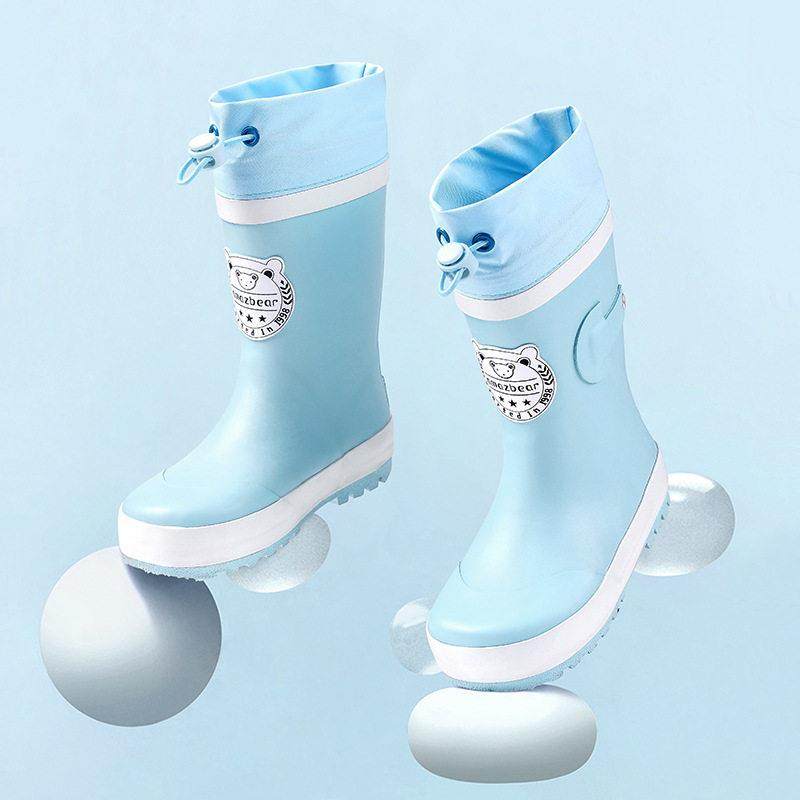 儿童雨鞋男女童小学生橡胶防滑水鞋高筒防滑加绒内胆幼儿宝宝雨靴