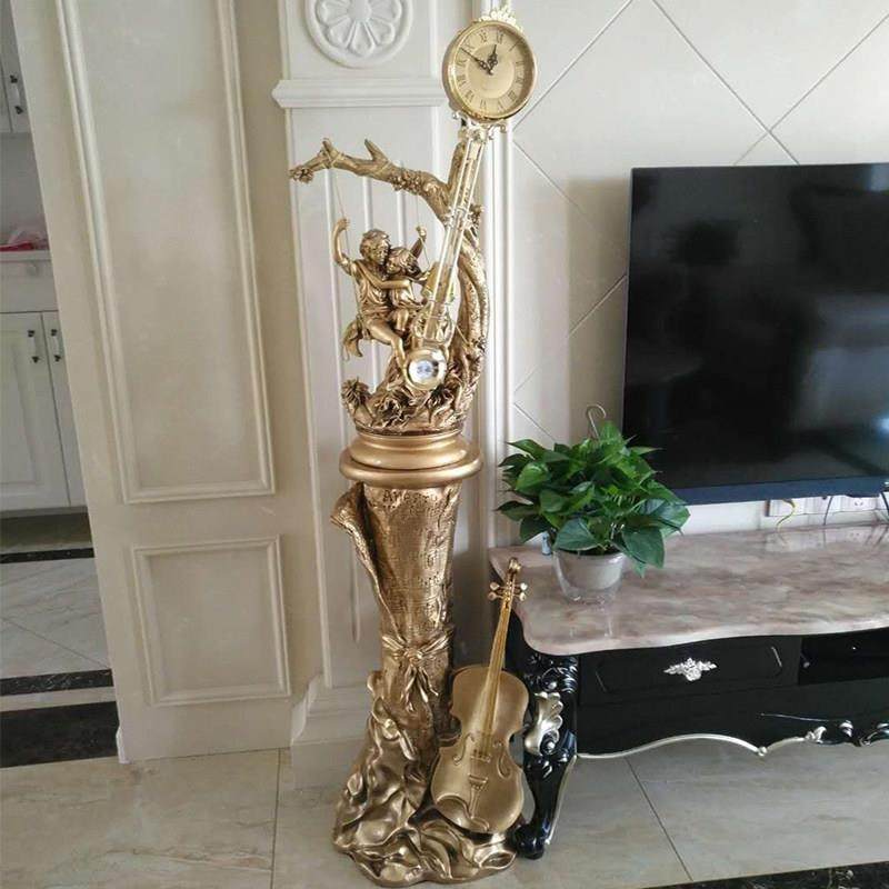 客厅装饰摆件电视柜旁边落地奢华高档欧式沙发两边摆设大型家居美