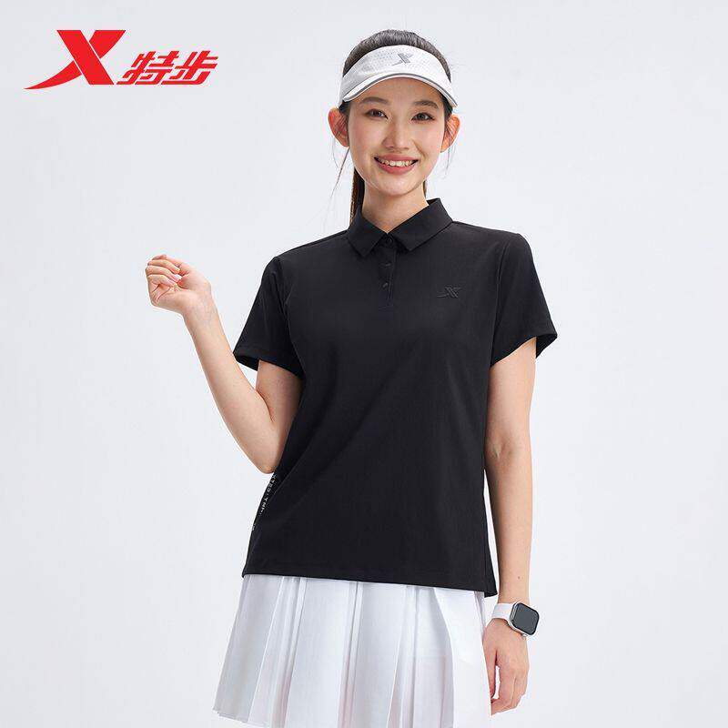 特步女子综训短袖POLO衫2026夏季新冰丝凉爽短袖舒适974228020200