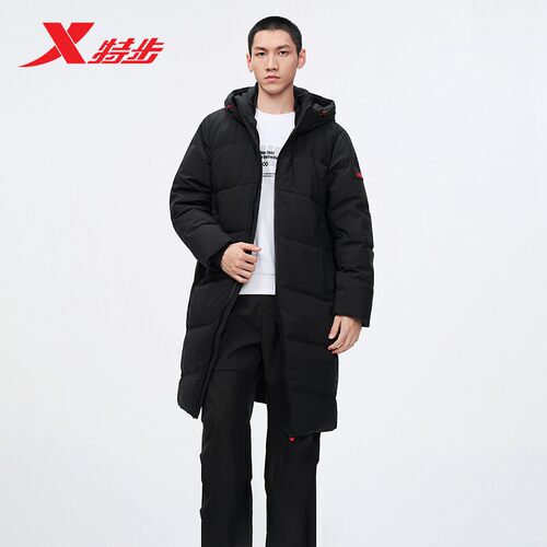 特步中长款羽绒服男2025冬季新款保暖防风休闲羽绒服975429640127