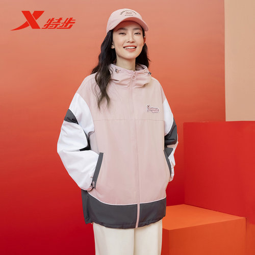 特步保暖风衣女2025秋季