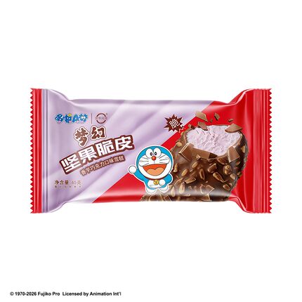 官方授权哆啦A梦联名世界风情梦幻坚果脆皮冰淇淋香芋香草味