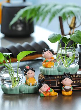 唐女士家居装饰客厅小摆设Pothos水培花盆容器花瓶插花创意植物花