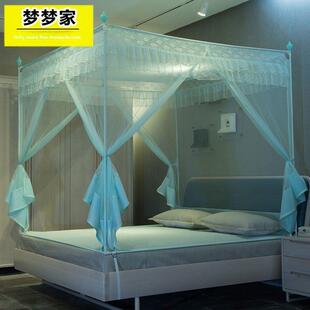 蚊帐1.8m拉炼坐床式方顶公主风三开门蒙古包双人家用1.5米床2.2