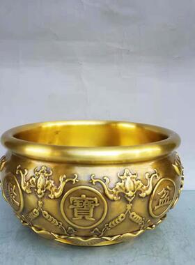 纯铜特大号聚宝盆五福聚财盆招财客厅玄关乔迁开业礼品工艺品摆件