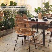 户外锻铁藤椅阳台休闲个性 化餐椅商业庭院藤条现代简约斯堪 纳维