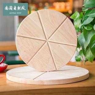 10寸切pizza板垫板圆形披萨盘商用面包蛋糕托盘 披萨板托盘木质6
