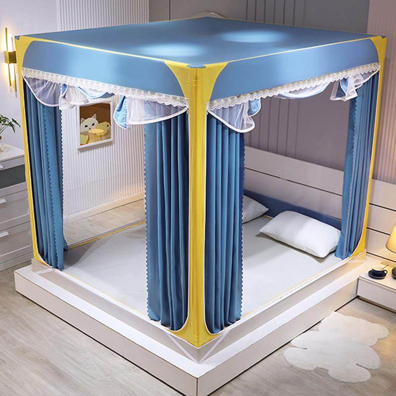 网红蒙古包坐床式强遮光床帘防摔蚊帐家用2024新款卧室床幔一体式