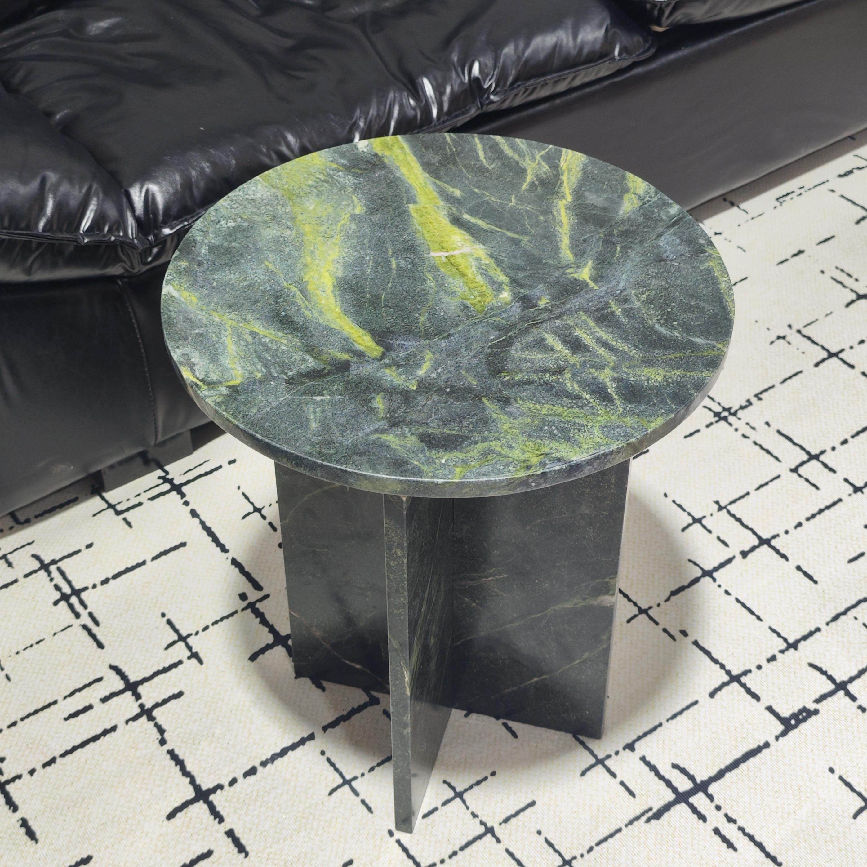 ST02款 天然大理石边几全石材沙发边几 奢石边几 宝格丽黑边几