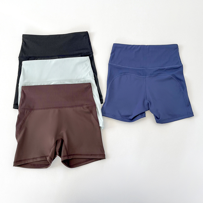 裸感蜜桃臀运动三分裤女夏季户外跑步速干健身短裤高腰收腹瑜伽裤